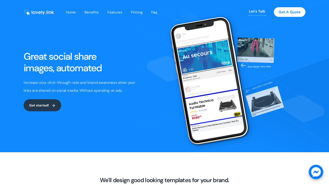 Lovely.link Landing page