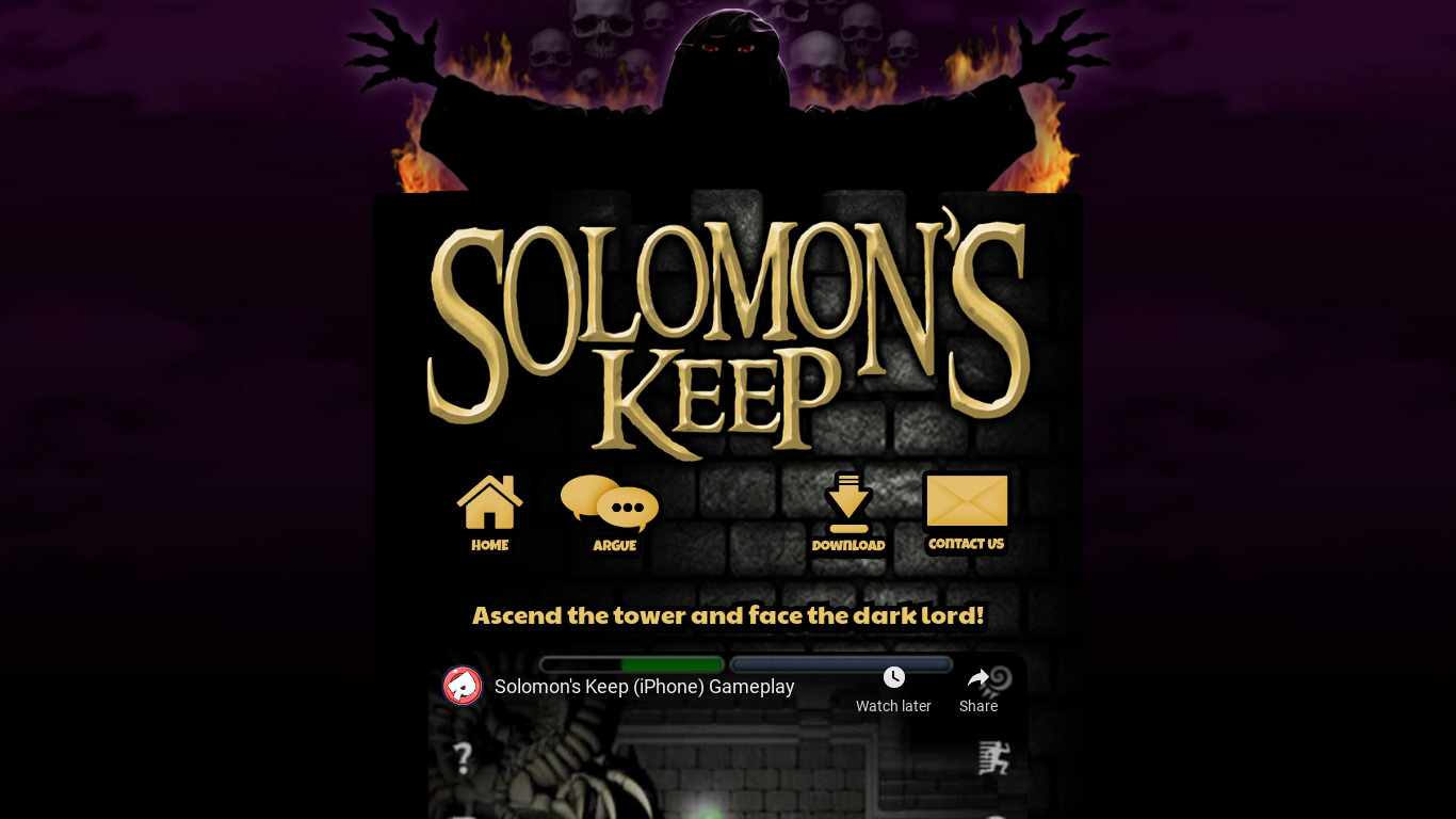 Solomon's Keep Landing page