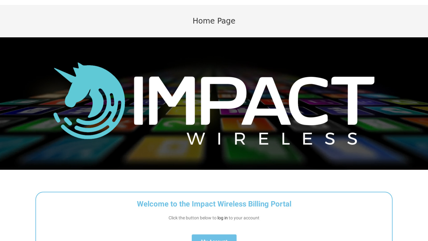 Impact Wireless Landing page