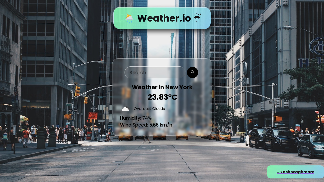 Weather.io Landing page