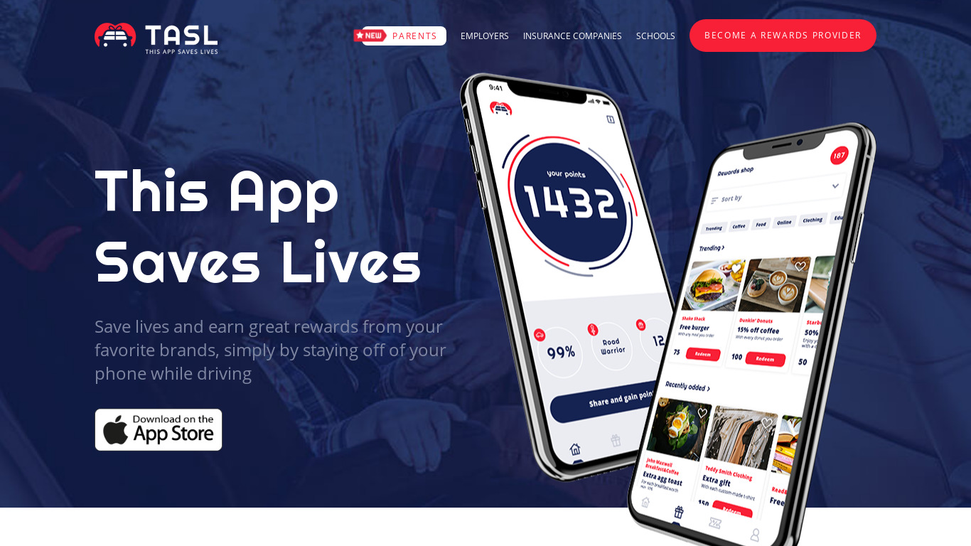 This App Saves Lives Landing page