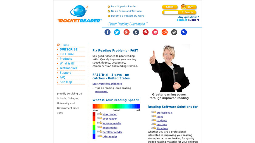 RocketReader Landing Page