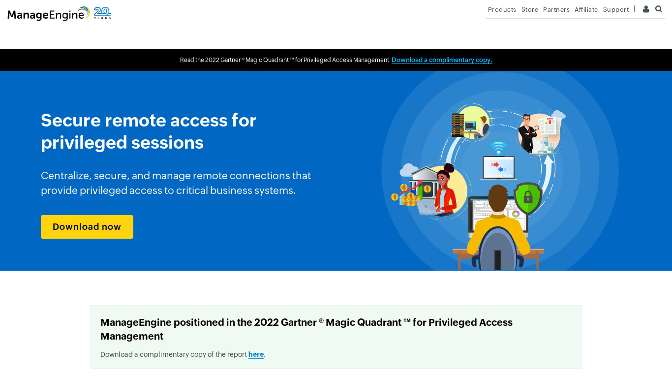 ManageEngine Access Manager Plus Landing page