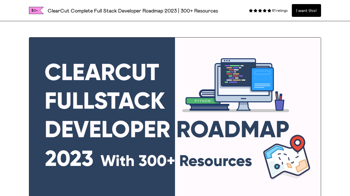 ClearCut FullStack Developer Roadmap Landing page