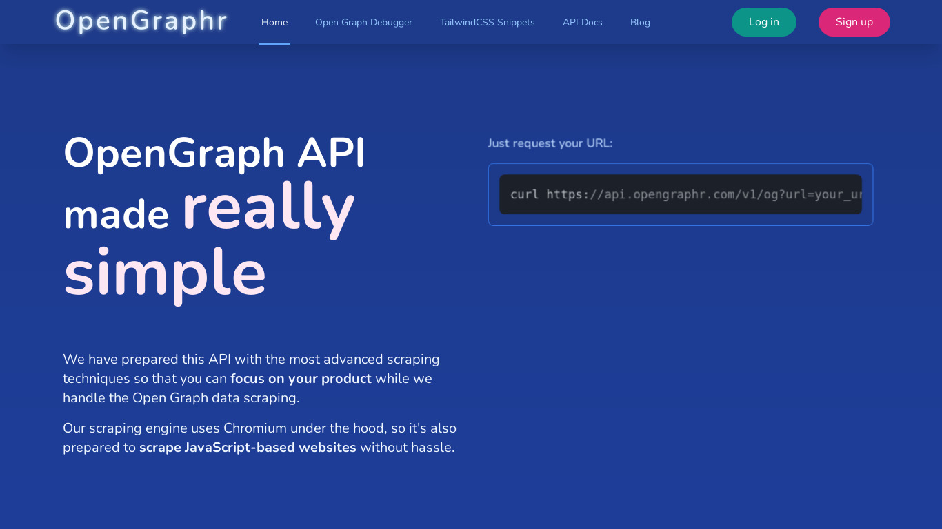 OpenGraphr Landing page