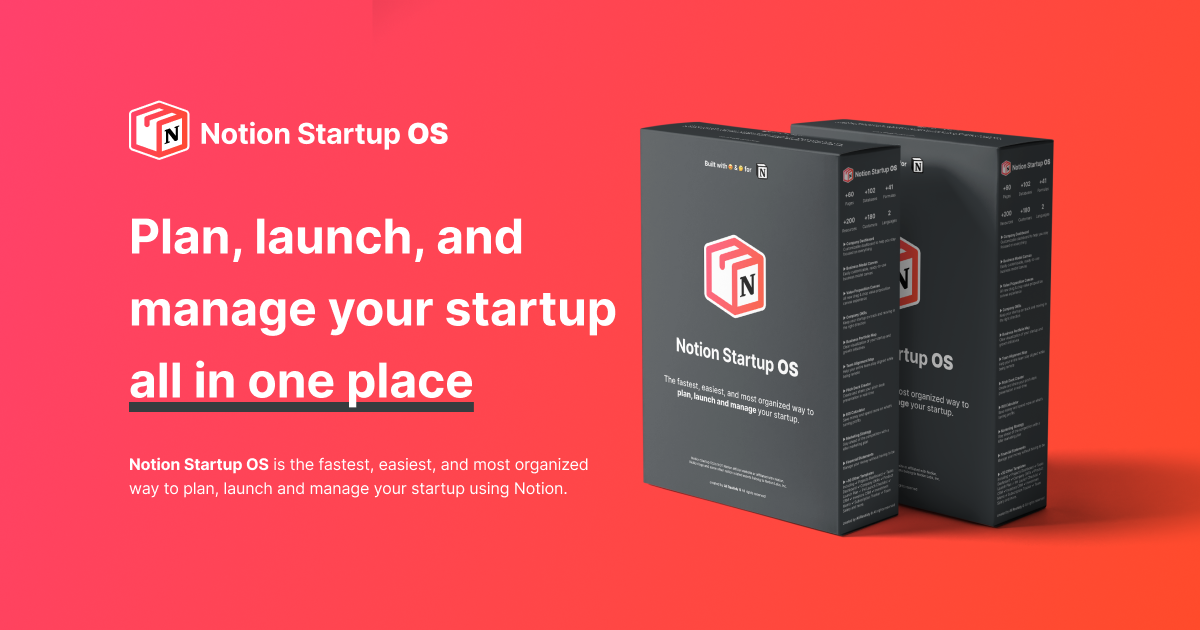 Notion Startup OS Landing page