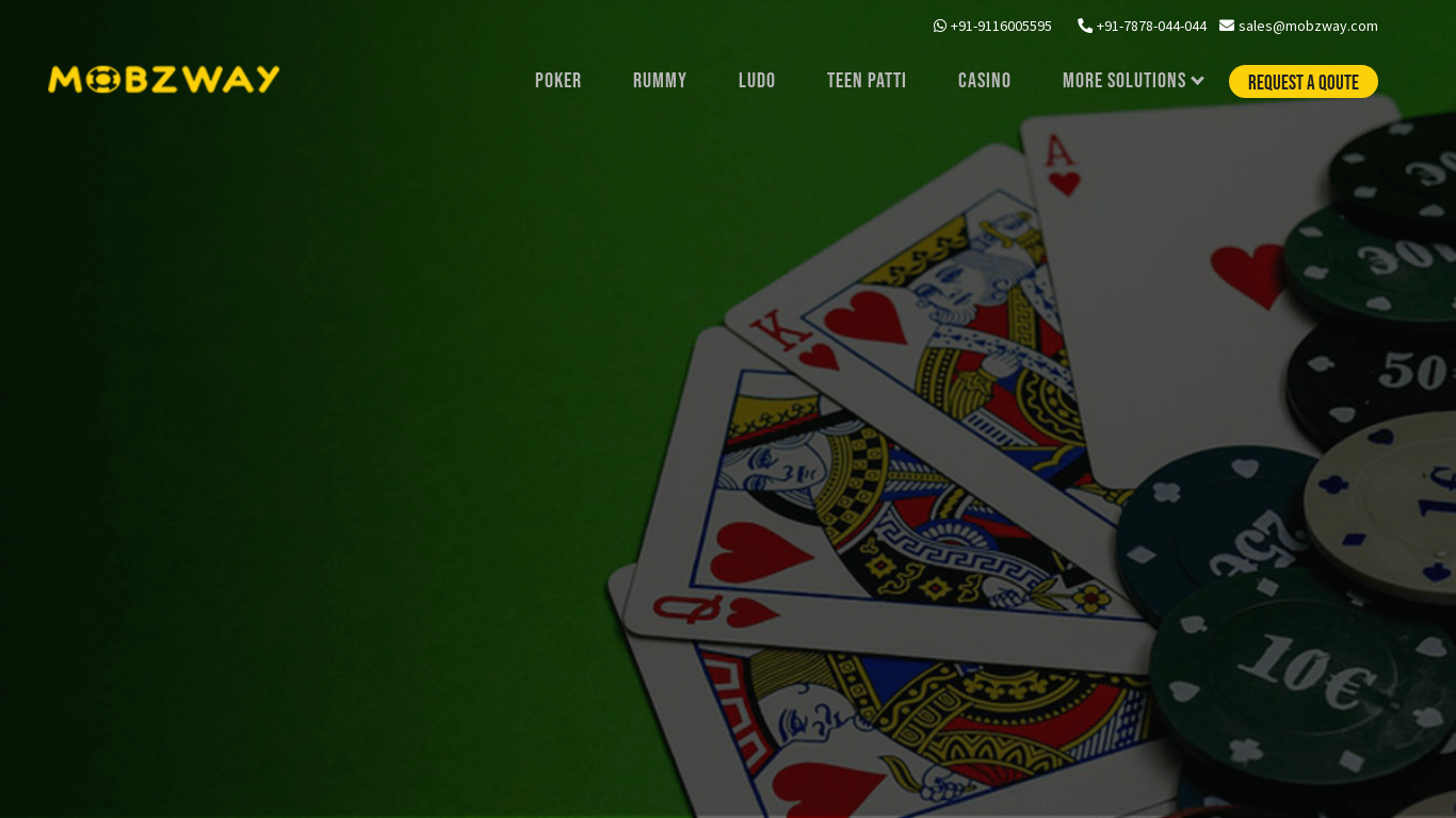 Mobzway Poker Landing page