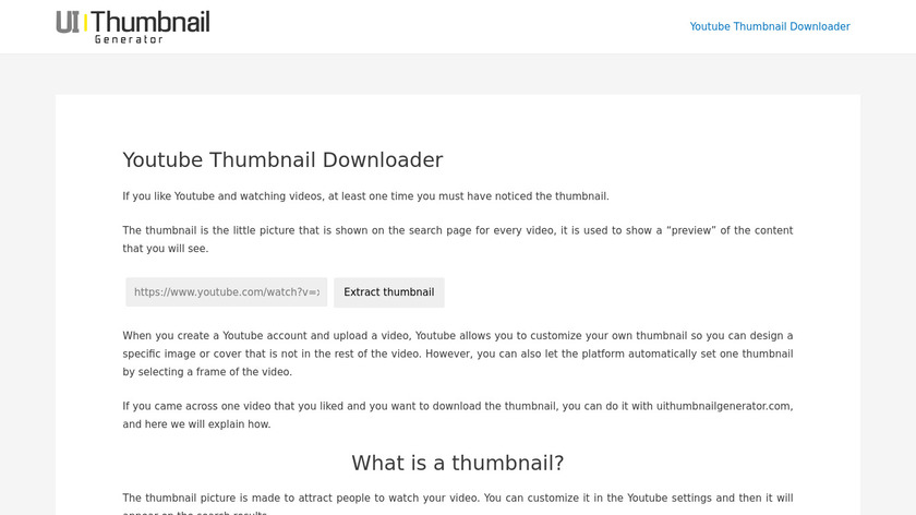 Ui Thumbnail Generator Landing Page