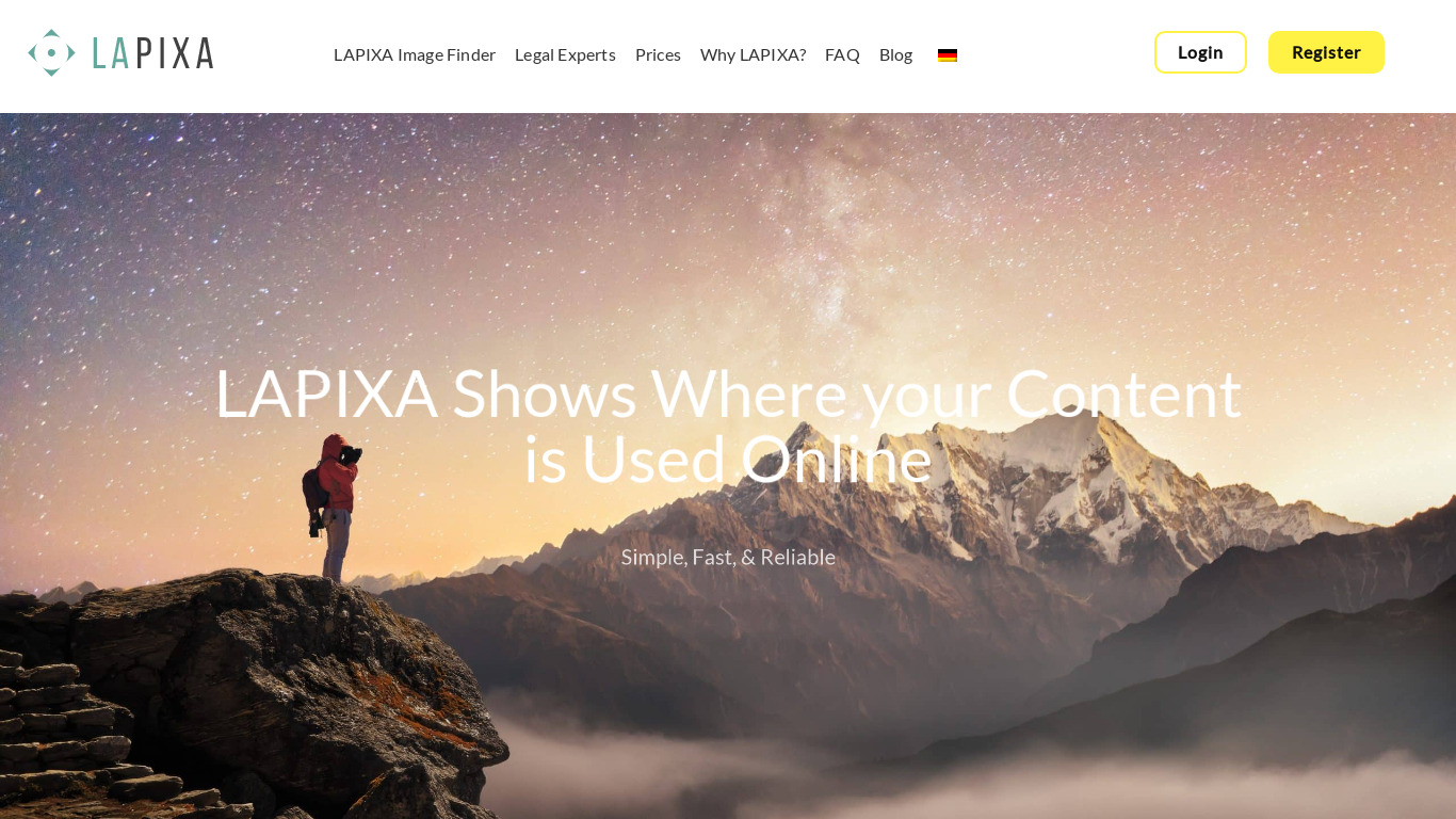Lapixa Landing page