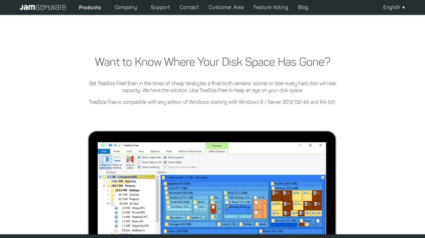 Jam TreeSize Free Landing Page