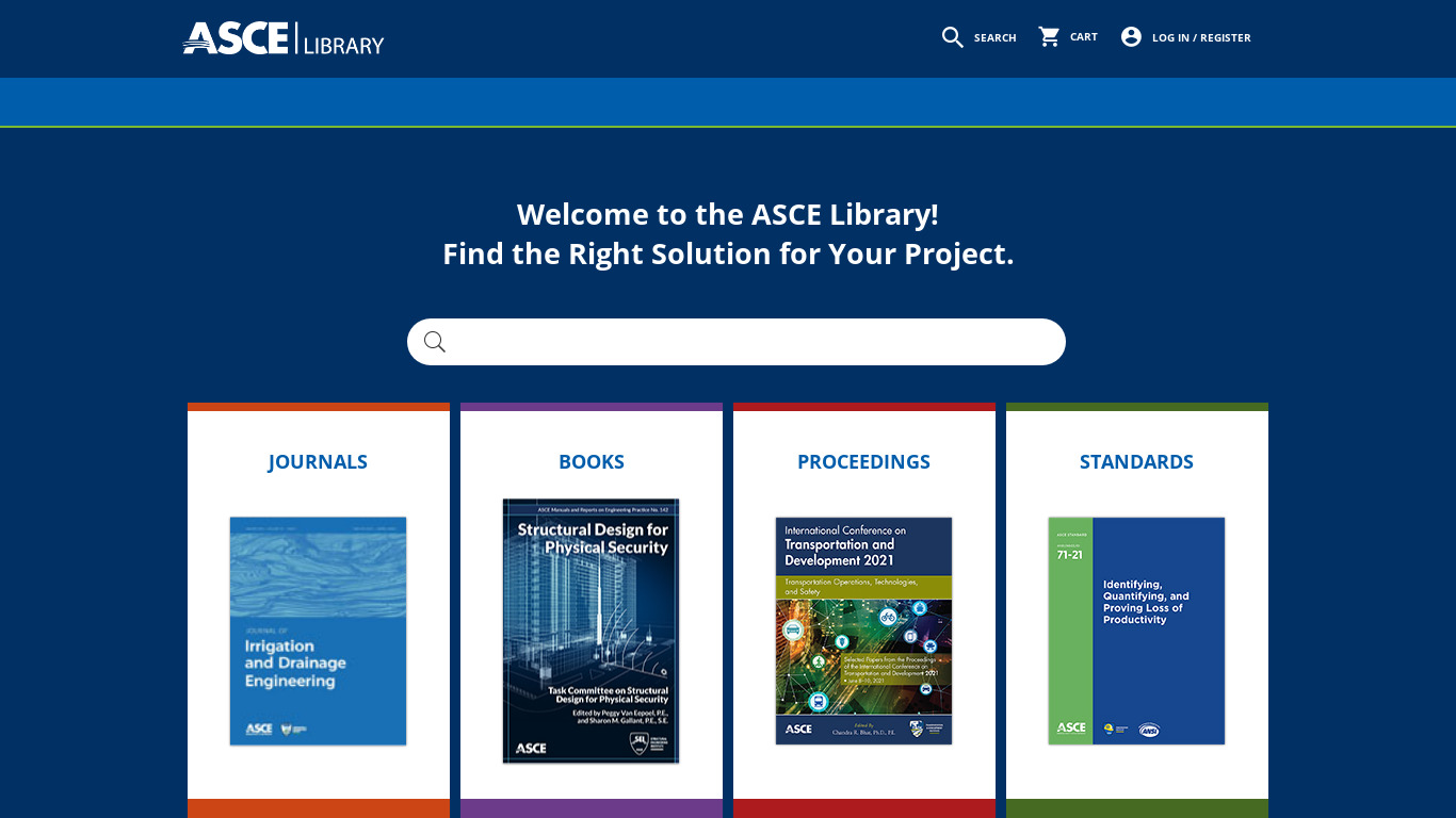 Asce Library Landing page