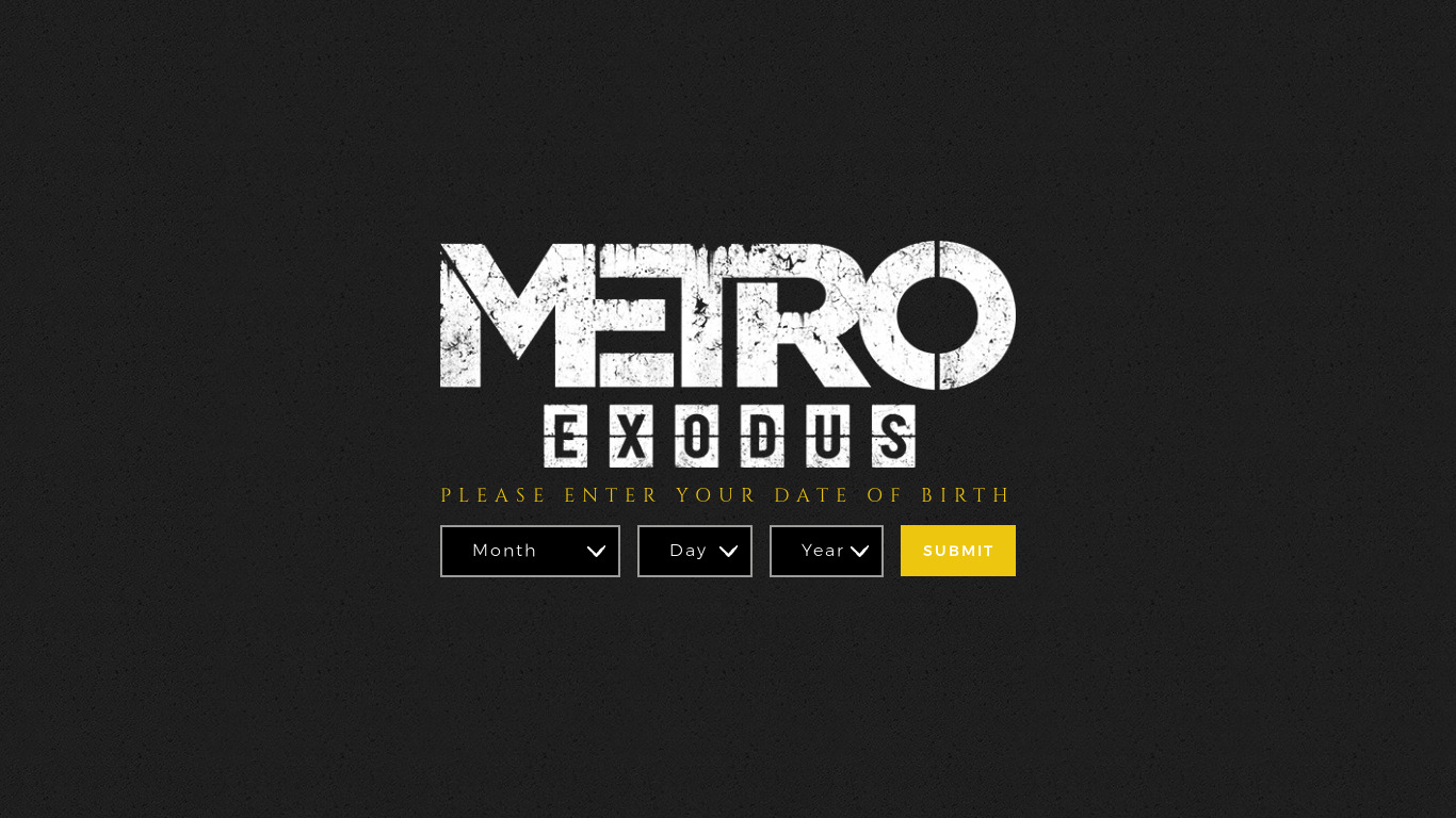 Metro Exodus Landing page