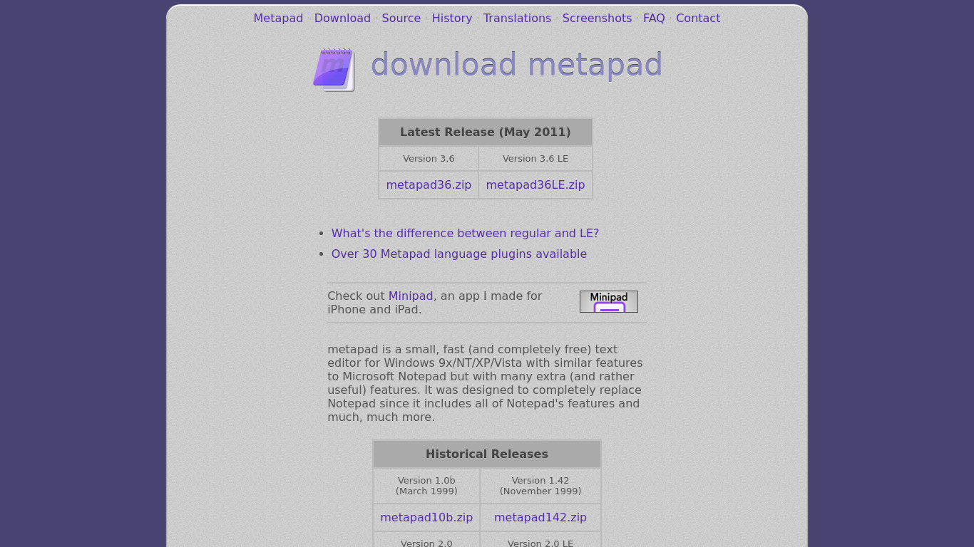 LiquidNinja Metapad Landing page