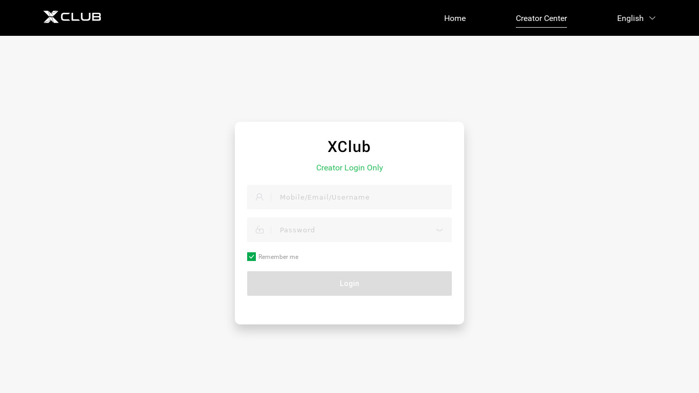 XClub Landing page