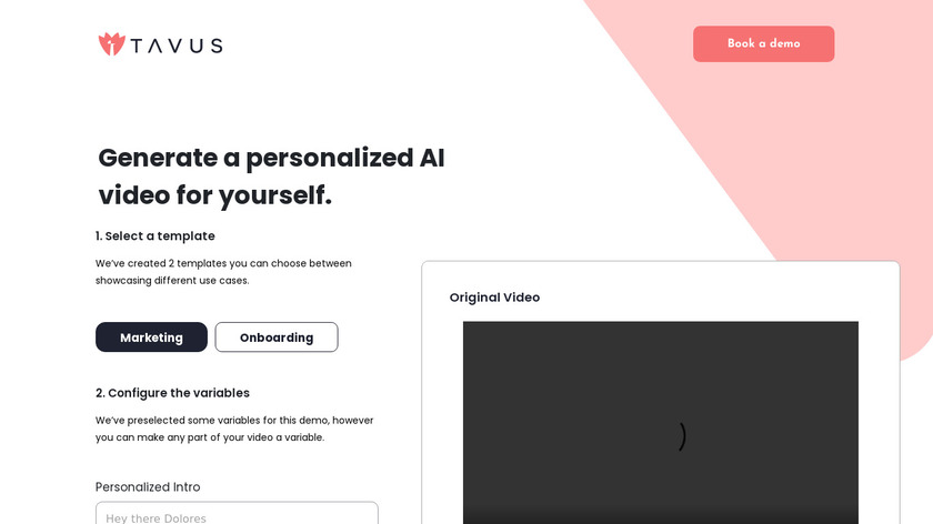 tavus.io Tavus Landing Page