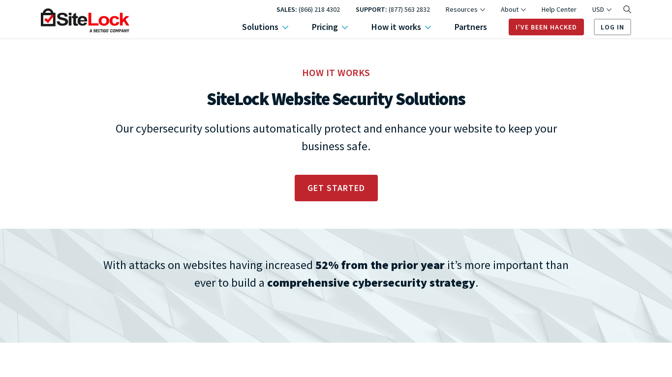 SiteLock VPN Landing page