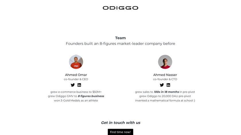 Odiggo Landing Page