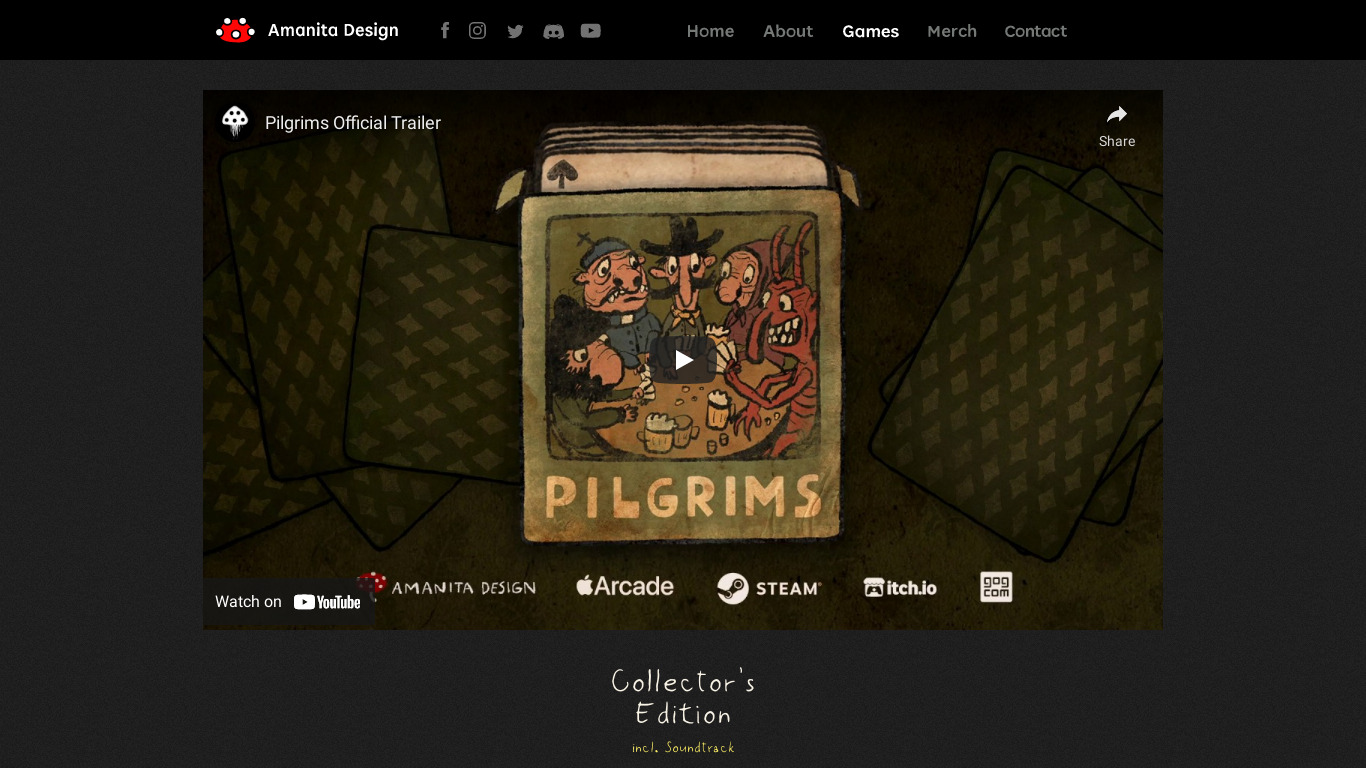 Pilgrims Landing page