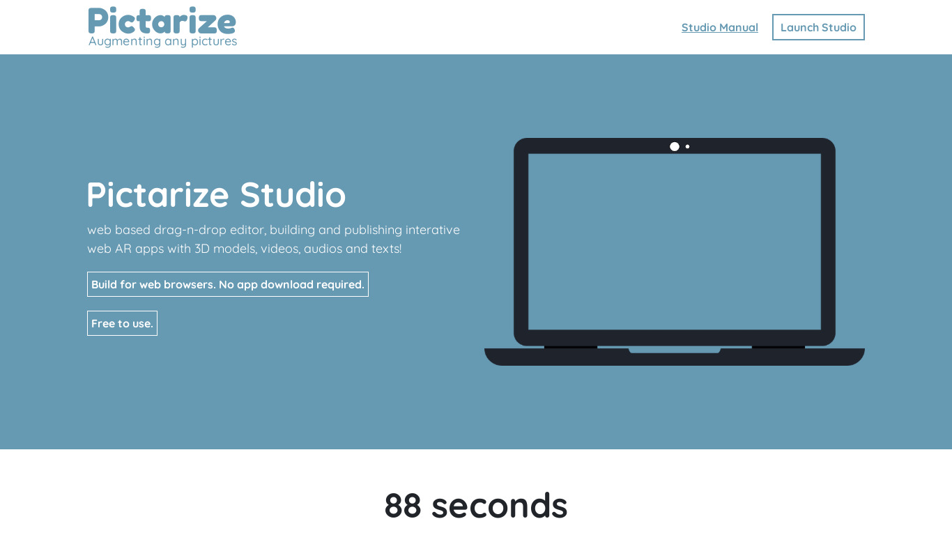 Pictarize Landing page