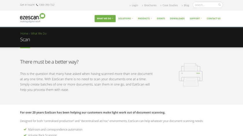EzeScan Landing Page