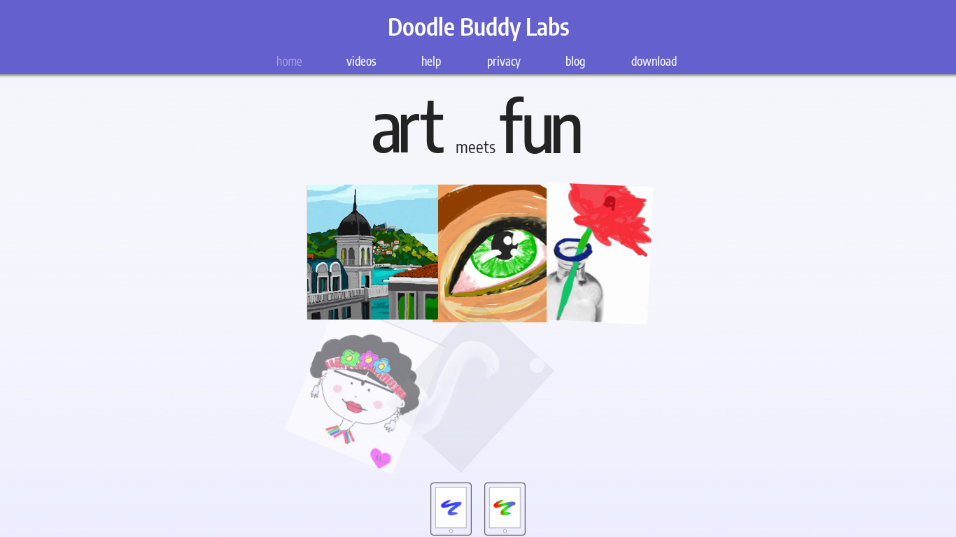 Doodle Buddy Paint Draw App Landing page