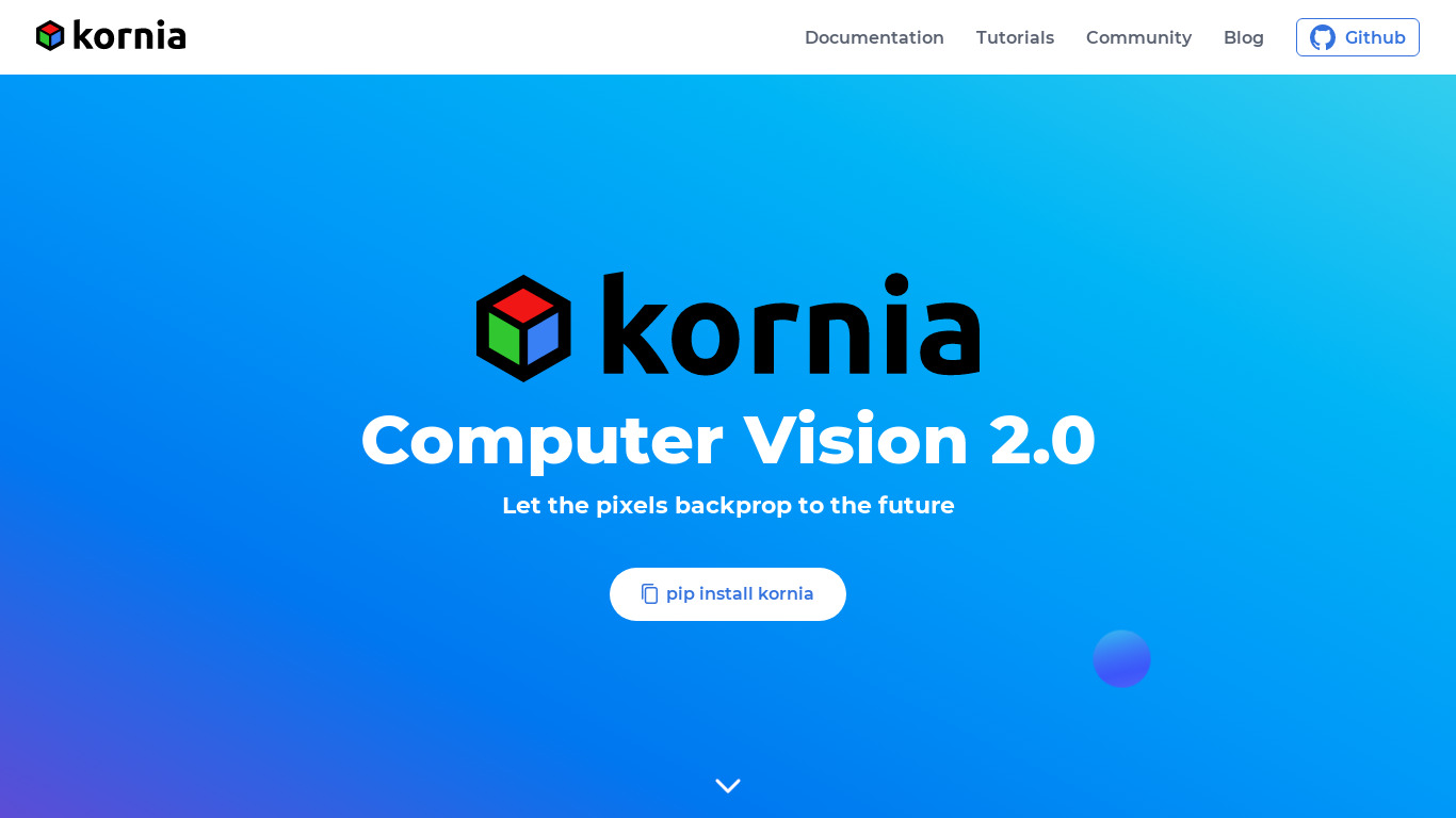 Kornia Landing page