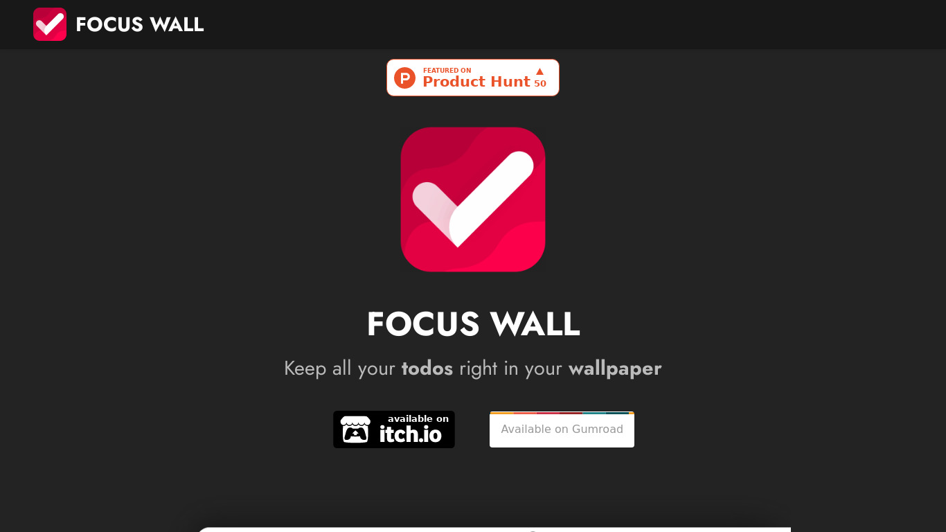 Focus Wall Landing page