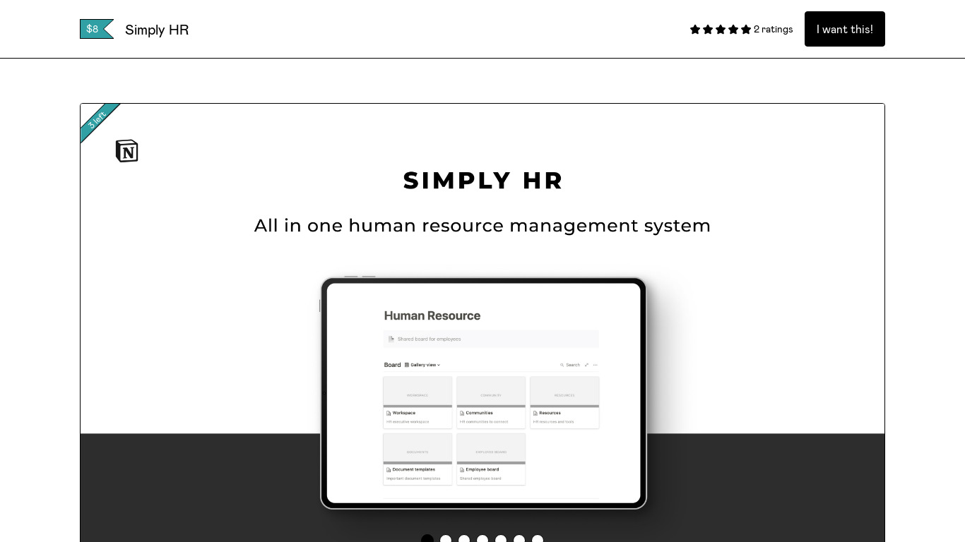 Simply HR Landing page