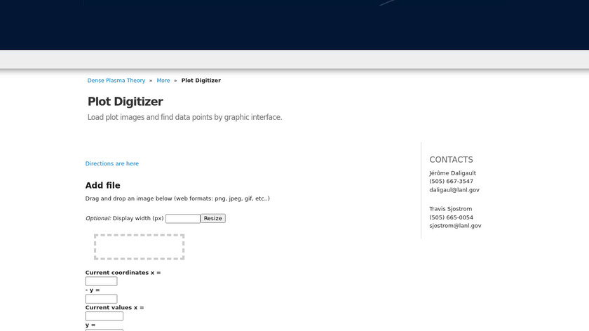 Lanl Plot Digitizer Landing Page