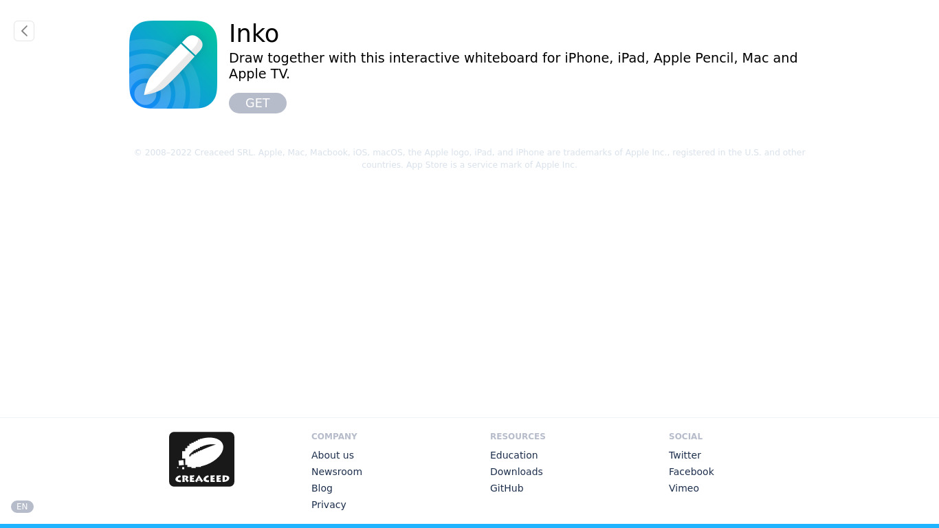 Inko › Interactive Whiteboard Landing page