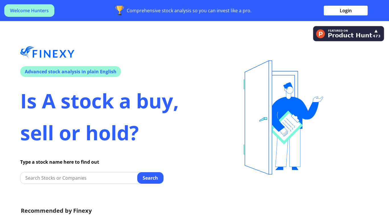Finexy Landing page