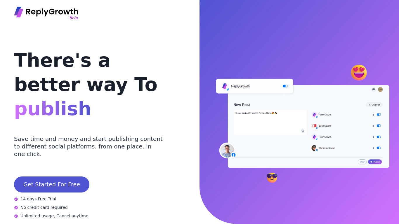 ReplyGrowth Landing page
