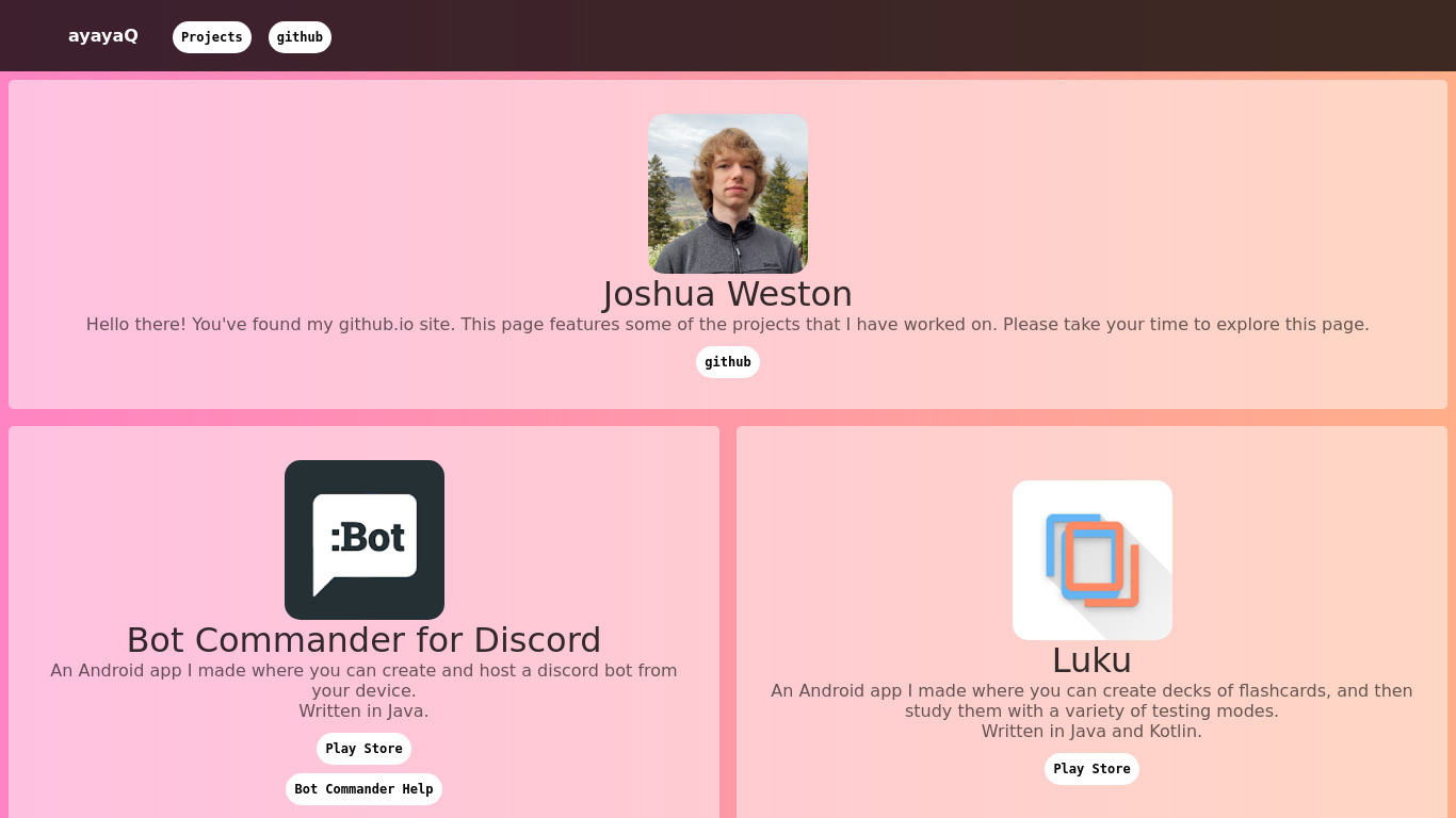 Bot Commander for Discord Landing page