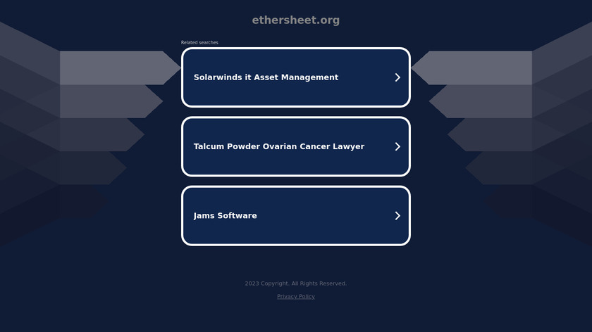 Ethersheet Landing Page