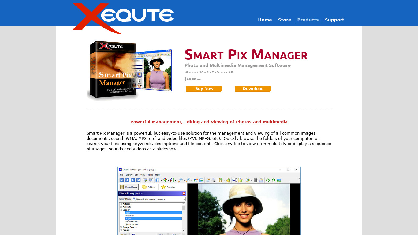 Smart Pix Manager Landing page