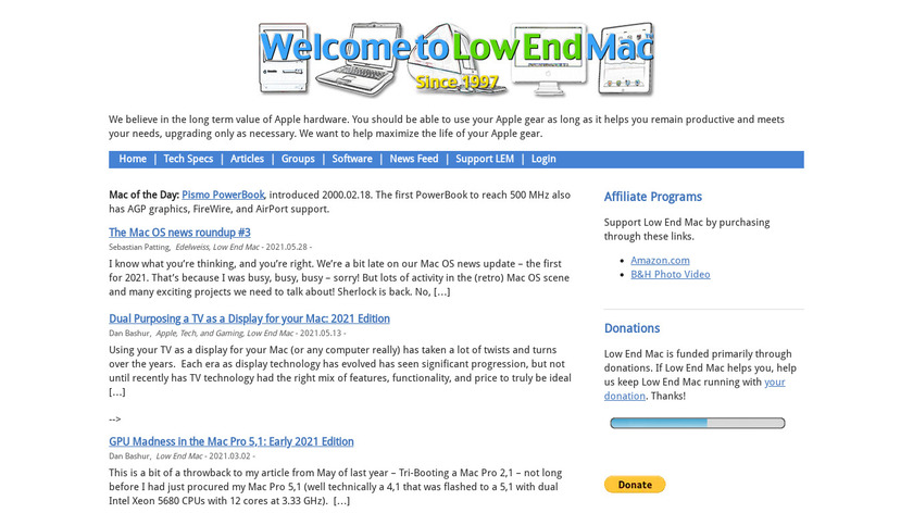 Low End Mac Landing Page