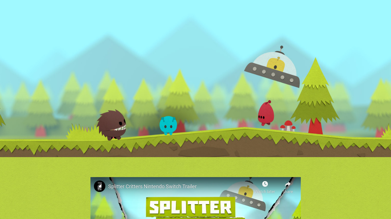 Splitter Critters Landing page
