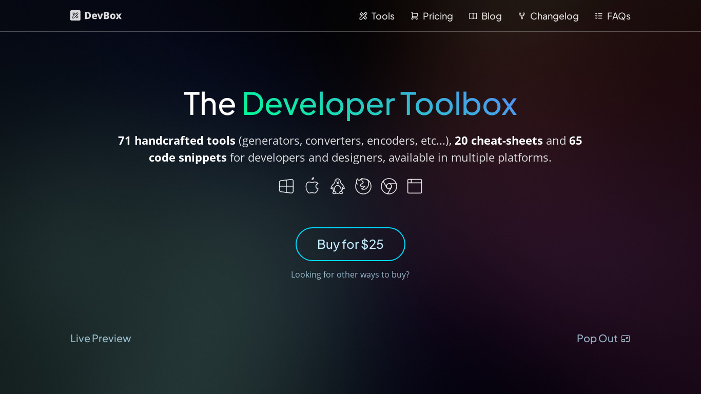 DevBox Landing page