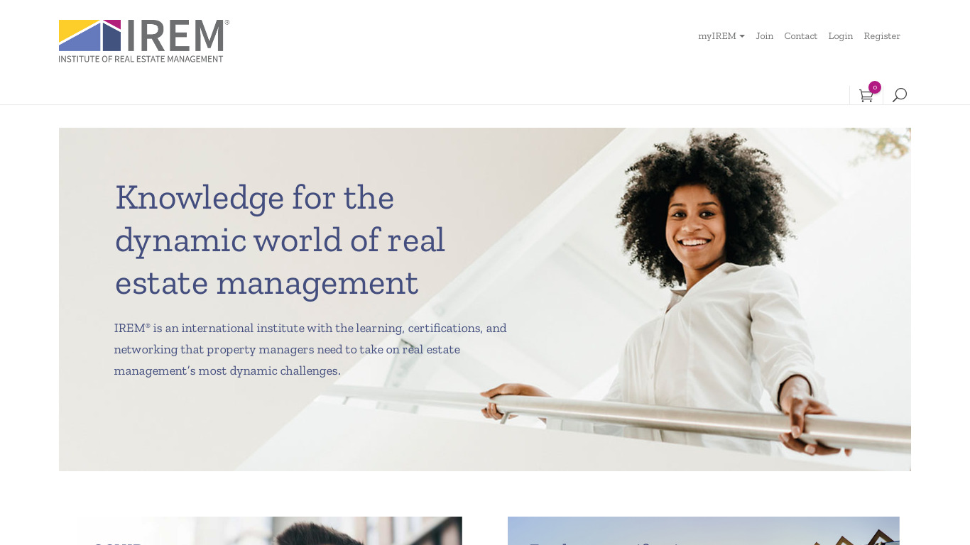 Institute of Real Estate Management Landing page