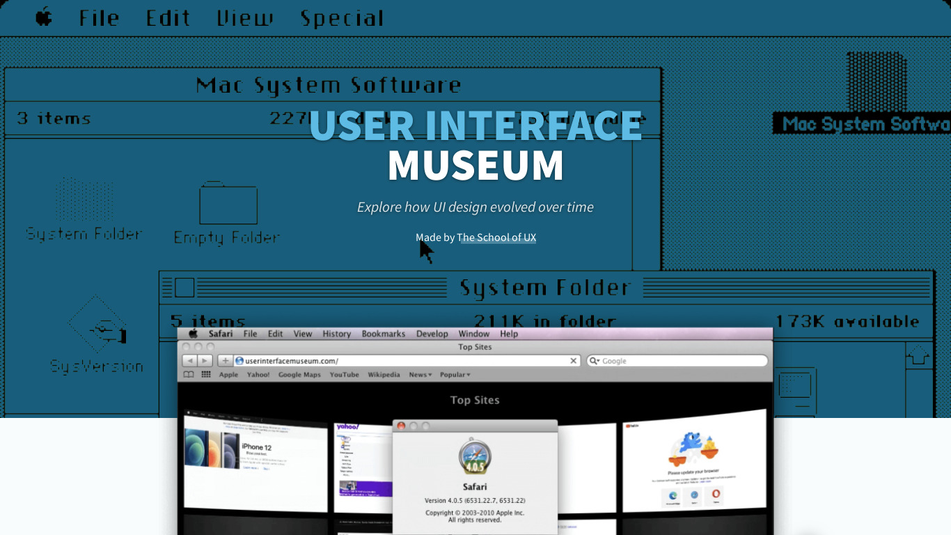 User Interface Museum Landing page