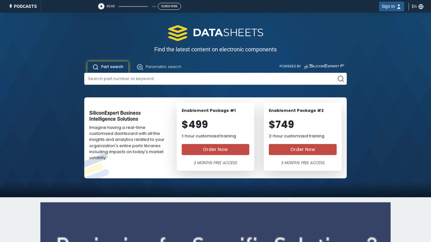 DataSheets Landing Page