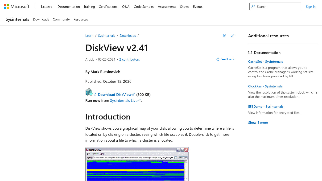 DiskView Landing page