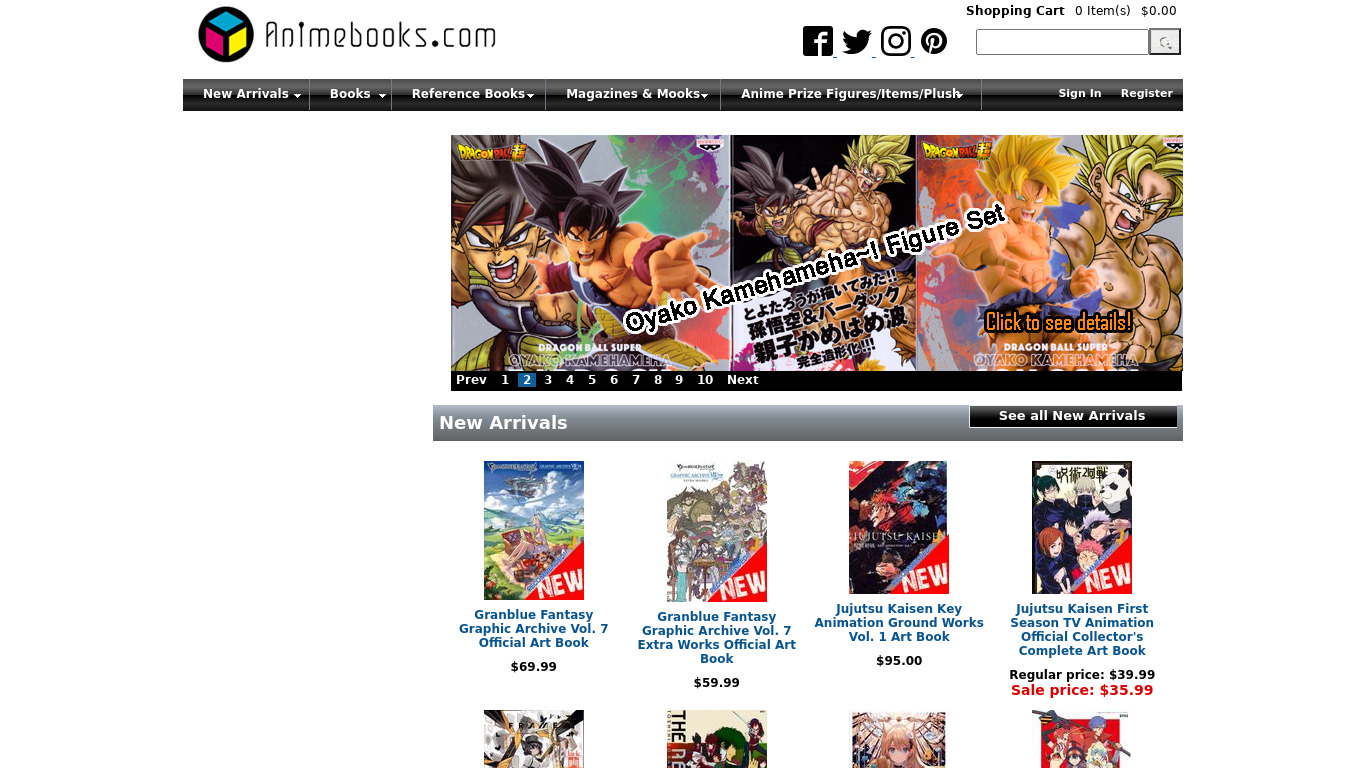 Animebooks.com Landing page