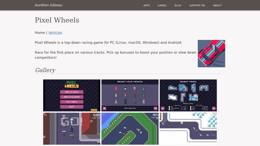 Pixel Wheels Landing Page