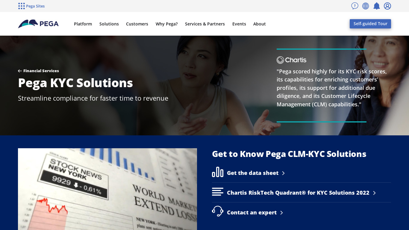 Pega Know Your Customer Landing page
