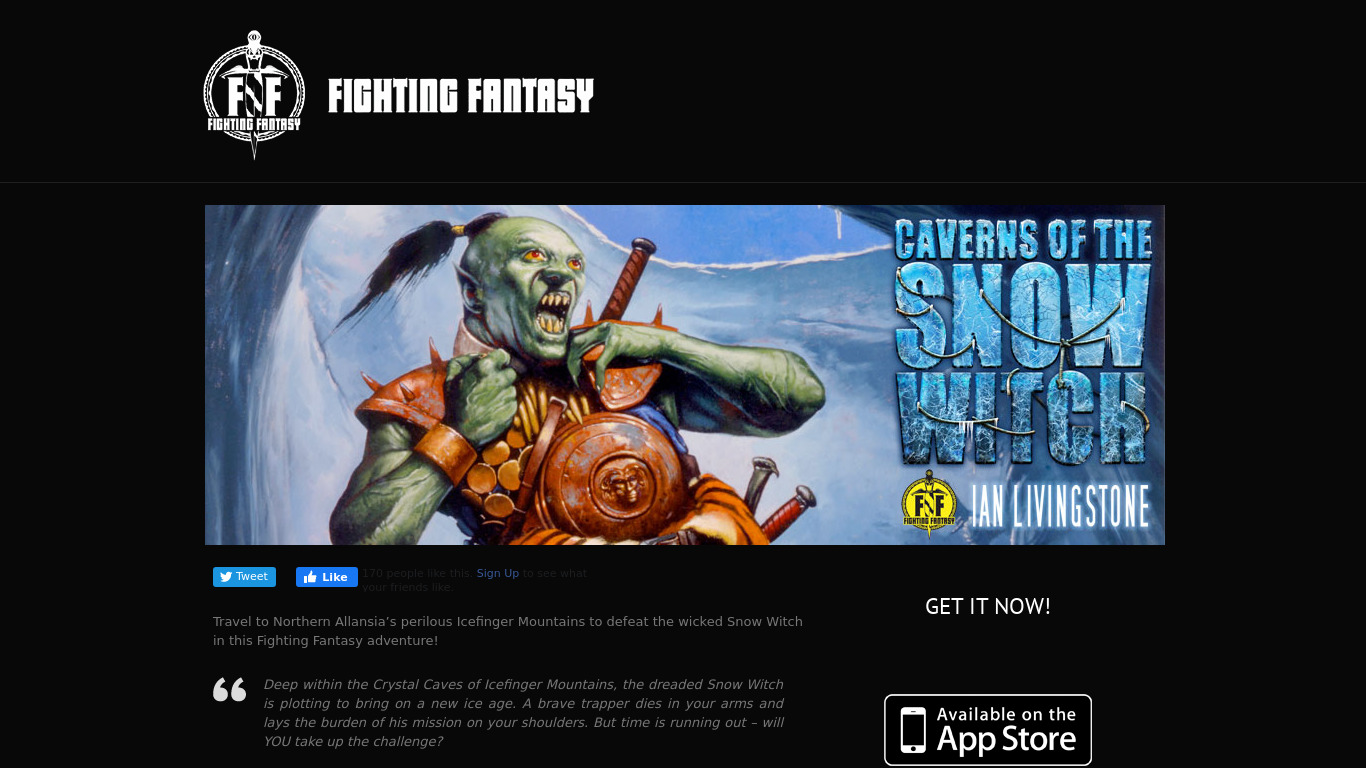 Caverns of the Snow Witch Landing page