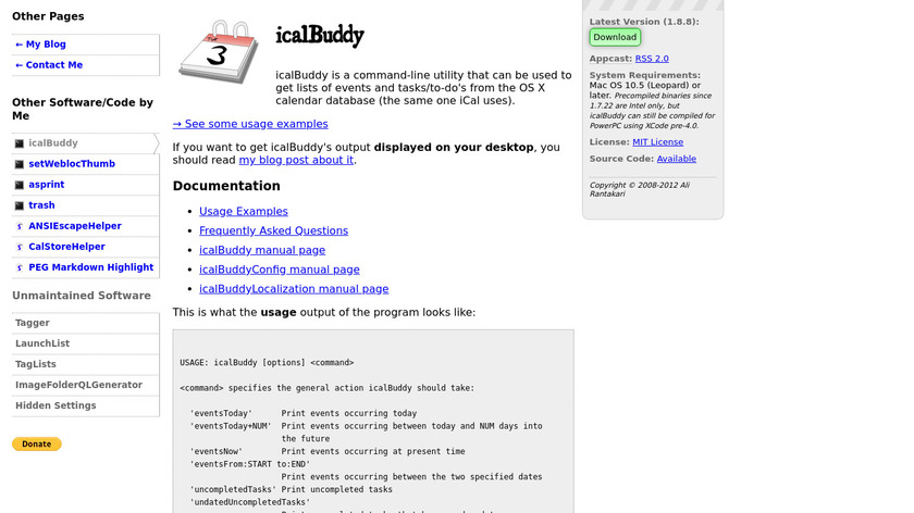 iCalBuddy Landing Page