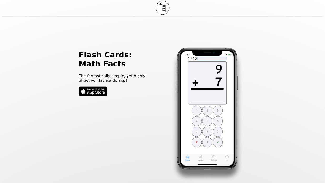 Flash Cards: Math Landing page