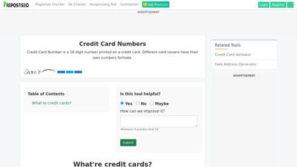 Prepostseo Credit Card Generator image