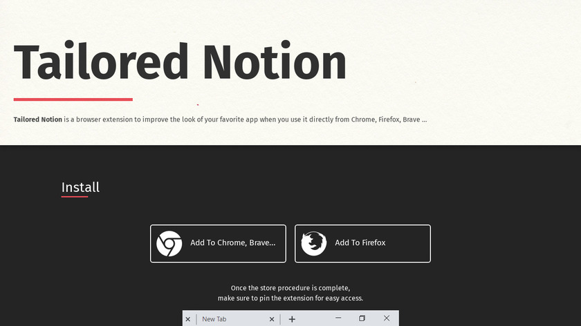 Tailored Notion Landing Page